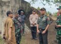 Dandim 0809/Kediri Tinjau Pembangunan Jembatan Gantung Garuda di Desa Keling