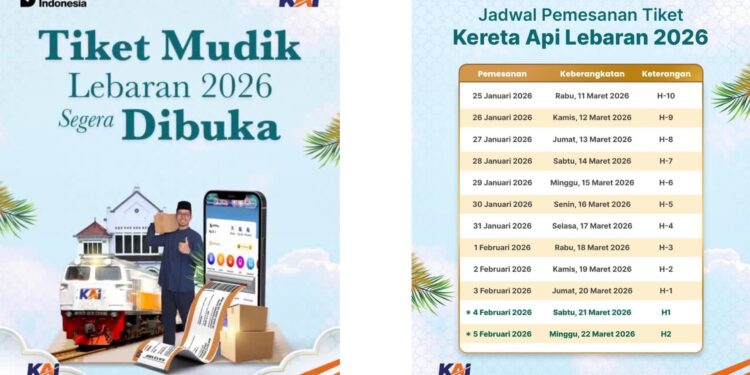 Kabar Gembira Bagi Masyarakat, KAI Akan Buka Pemesanan Tiket Lebaran, Catat Jadwalnya Agar Tidak Kehabisan