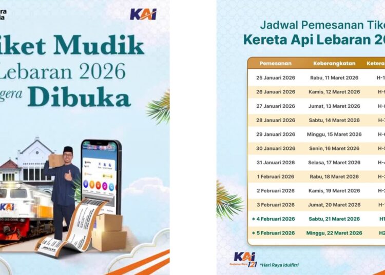 Kabar Gembira Bagi Masyarakat, KAI Akan Buka Pemesanan Tiket Lebaran, Catat Jadwalnya Agar Tidak Kehabisan