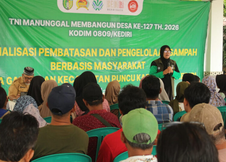TMMD ke-127 Kediri Gelar Bimtek Pengelolaan Sampah di Desa Gadungan