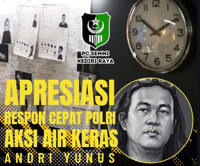 PC SEMMI Kediri Raya Apresiasi Polri Atas Penangkapan Pelaku Penyiraman Air Keras Andrie Yunus