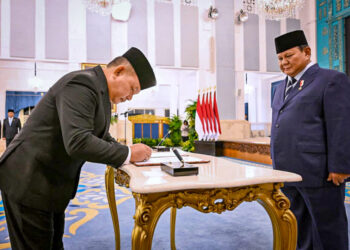 Prabowo Lantik Dudung Abdurachman, M. Qodari, dan Abdul Kadir Karding di Istana Negara