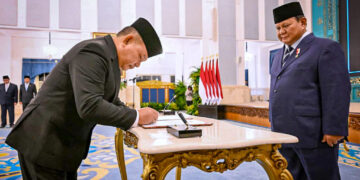 Prabowo Lantik Dudung Abdurachman, M. Qodari, dan Abdul Kadir Karding di Istana Negara