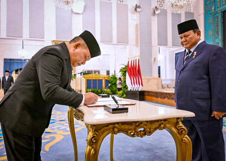 Prabowo Lantik Dudung Abdurachman, M. Qodari, dan Abdul Kadir Karding di Istana Negara