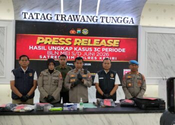 Polres Kediri Ringkus 4 Tersangka dari 5 Kasus Curat dan Curanmor Periode Mei-Juni
